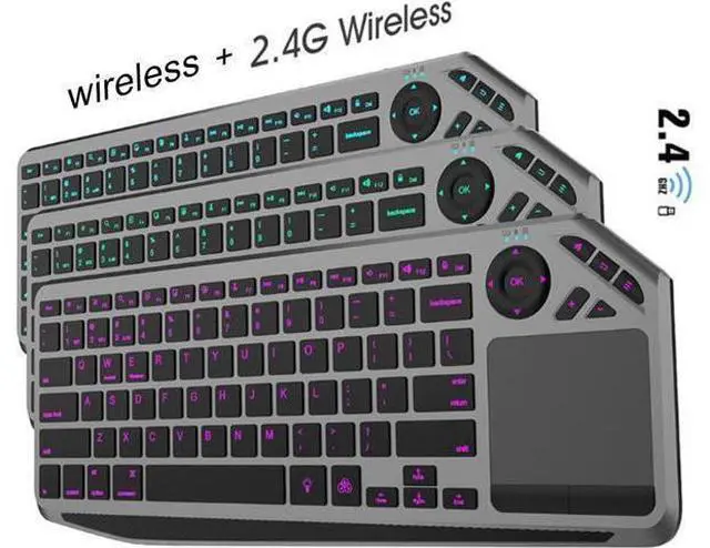 Alt view image 6 of 7 - Wireless Touch Keyboard, Keyboard with Touchpad 7 Color Backlight Multi Device Support for Tablet Laptop