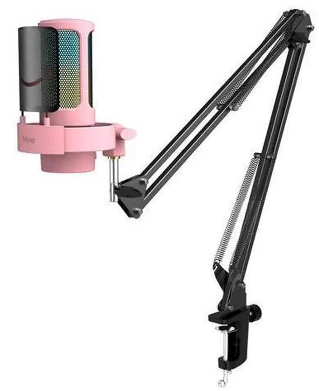 Main image of Deuninker Condenser Desktop Mic and Mic Arm Stand Set, USB Gaming Microphone with Tap-to-Mute, RGB Button, Gain Knob for Streaming, Boom Mic Stand with Adapter, C-Clamp for Recording, Studio(A8P+CS1)