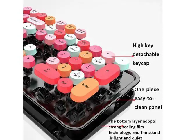 Alt view image 2 of 5 - Mofii Sweet Wireless Keyboard And Mouse Set Girls Punk Keyboard Office Set, Colour: Pink Mixed