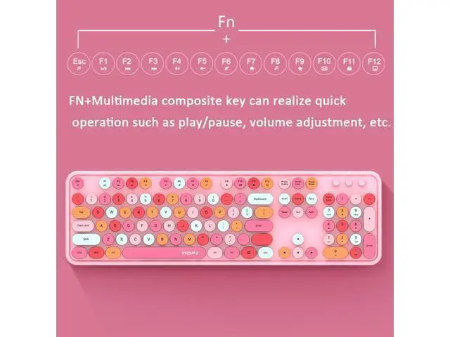Alt view image 3 of 5 - Mofii Sweet Wireless Keyboard And Mouse Set Girls Punk Keyboard Office Set, Colour: Pink Mixed