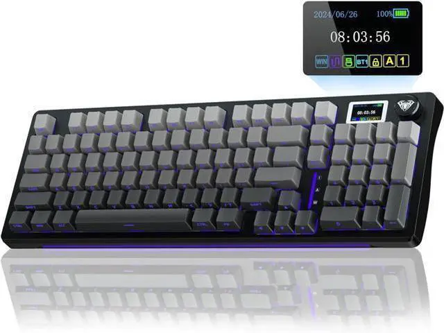Main image of AULA S98 Pro Wireless Mechanical Keyboard with Screen & Knob,2.4GHz/USB-C/BT5.0 Gasket Hot Swappable Creamy Keyboard,Pre-lubed Linear Switches,Side Printed PBT Keycaps,RGB Backlit Gaming Keyboard