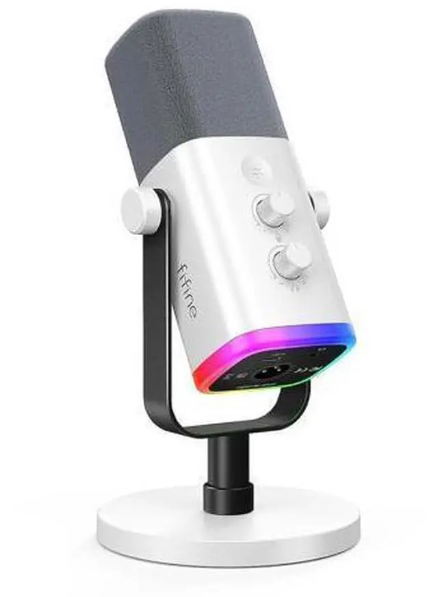 Main image of Deuninker XLR/USB Gaming Microphone for Streaming Podcasting, PC Computer RGB Mic, with Gain Knob, Mute Button, Monitoring Jack, Gamer Mic for Recording Video Creation-AmpliGame AM8 White