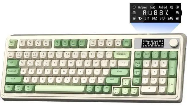 Main image of AULA S99 Pro Wireless Keyboard, Monitor and Media Knob, Tri-Mode Bluetooth/2.4G/USB-C RGB Creamy Gaming Keyboard with Number Pad Macro Keys, Custom Computer Keyboard for Laptop,