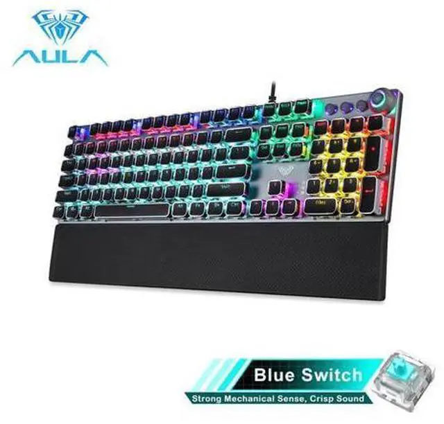 Main image of F2088 Mechanical Gaming Keyboard 104 Anti-ghosting with Switch Wired Keyboard for Gamer Laptop PC, Blue Shaft