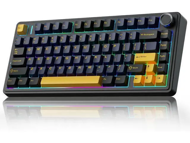 Alt view image 2 of 7 - AULA Gaming Keyboard and Mouse Combo, 75% Wireless Mechanical Keyboards, Gasket Hot Swappable Custom Keyboard+SC580 Wireless Gaming Mouse White