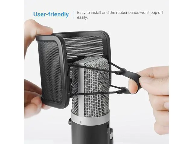 Alt view image 7 of 7 - Deuninker USB Podcast Microphone with Pop Filter Set, Condenser Microphone Boom Arm Kit with Mute Button, Gain Knob Bundle Mic Shield Windscreen for Recording Studio Streaming(T669PRO1+U1)