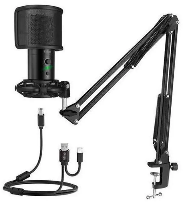 Main image of Deuninker USB Gaming Streaming Microphone Kit for PC Computer, Condenser Mic Set with Arm Stand Mute Button & Gain, Mic Studio Bundle for Podcast Recording Twitch Discord YouTube Zoom, USB C & A -T683