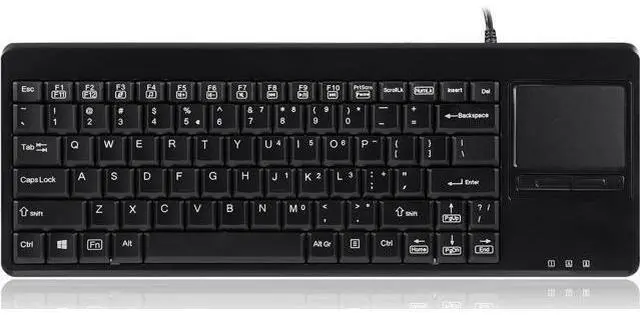 Main image of Perixx PERIBOARD-515H Wired USB Keyboard with Touchpad, Compact Trackpad Keyboard with 2 Hubs, Black, US English Layout (11049)