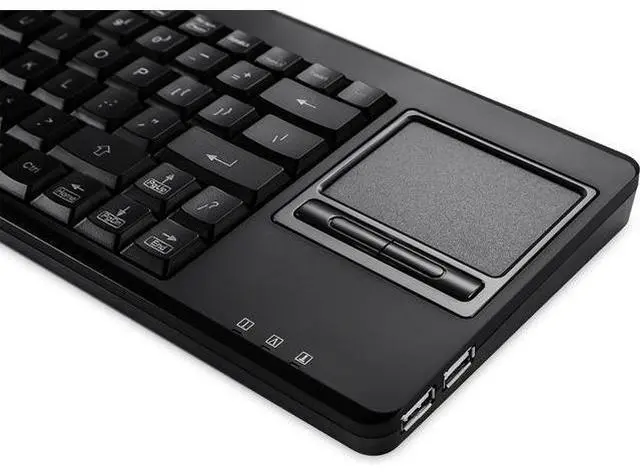 Alt view image 2 of 6 - Perixx PERIBOARD-515H Wired USB Keyboard with Touchpad, Compact Trackpad Keyboard with 2 Hubs, Black, US English Layout (11049)