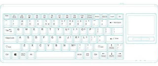 Alt view image 6 of 6 - Perixx PERIBOARD-515H Wired USB Keyboard with Touchpad, Compact Trackpad Keyboard with 2 Hubs, Black, US English Layout (11049)