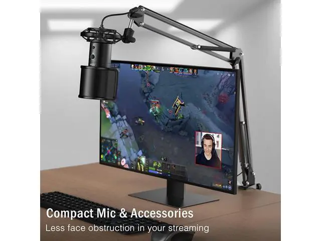 Alt view image 7 of 7 - Deuninker USB Gaming Streaming Microphone Kit for PC Computer, Condenser Mic Set with Arm Stand Mute Button & Gain, Mic Studio Bundle for Podcast Recording Twitch Discord YouTube Zoom, USB C & A -T683