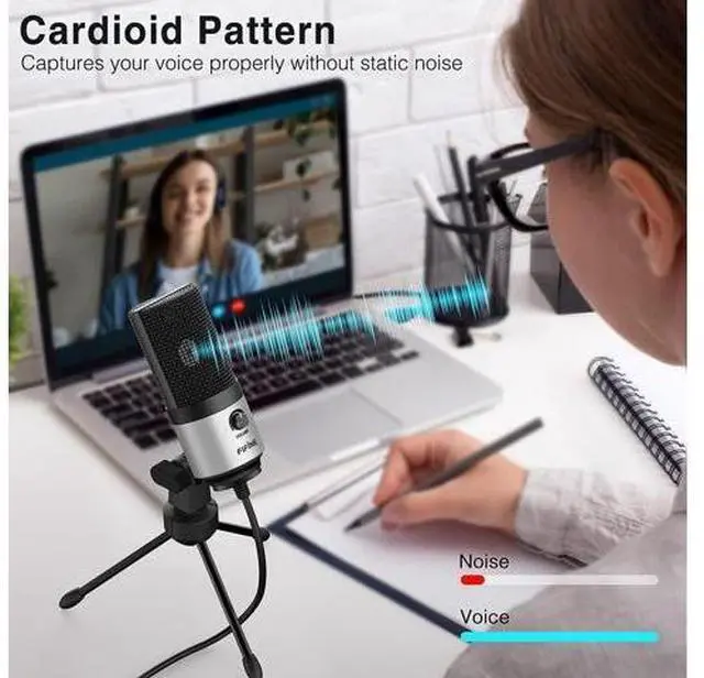 Alt view image 3 of 6 - Deuninker Voice Over Microphone and PS5 Headset, USB PC Computer Mic with Gain Control, Gaming Headset with 7.1 Surround Sound for Zoom Video Meeting Online Class on Windows/Mac/PS4/PS5 (K669S+H6)