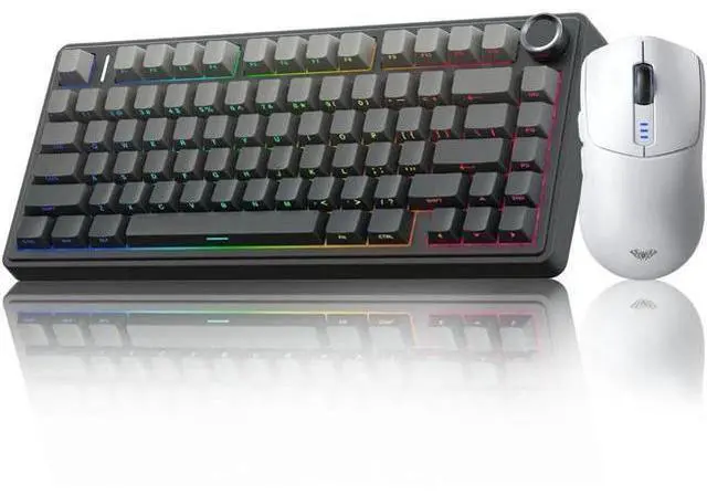 Main image of AULA Wireless Keyboard and Mouse Combo, F75 Mechanical Keyboards,75% Gasket Hot Swappable Custom Keyboard+SC580 Wireless Gaming Mouse White