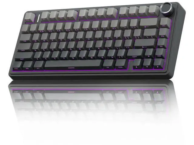 Alt view image 2 of 7 - AULA Wireless Keyboard and Mouse Combo, F75 Mechanical Keyboards,75% Gasket Hot Swappable Custom Keyboard+SC580 Wireless Gaming Mouse White