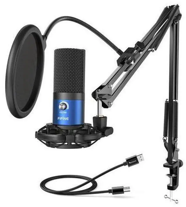 Main image of Deuninker USB Recording PC Microphone Kit, Computer Condenser Cardioid Mic on Mac Windows PS4/PS5, for Streaming, Podcasting, Gaming, Video, Home Use, with Gain Knob, Arm Stand-T669 Blue