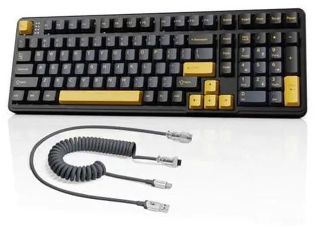 Main image of MAMBASNAKE Attack Shark X98 Wireless Mechanical Keyboard,Gasket Hot Swappable Custom Keyboard,Bluetooth 5.0/2.4G/Wired,Linear Blueberry Switches, PBT Keycaps RGB Backlit with Coiled Cable-Black