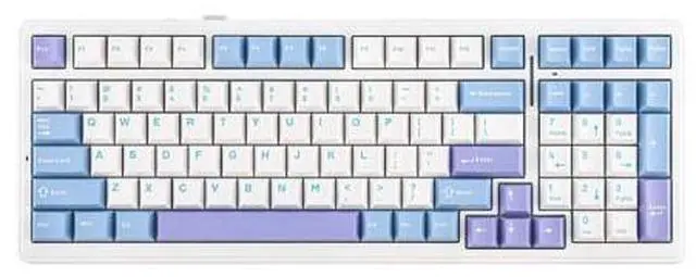Main image of x Aula F99 Wireless Mechanical Keyboard, Hot Swappable Gasket Custom Gaming Keyboard with Five-Layer Padding, Bluetooth/2.4GHz/USB-C, 8000mAh Battery (White Light Blue, Graywood V3 Switch)