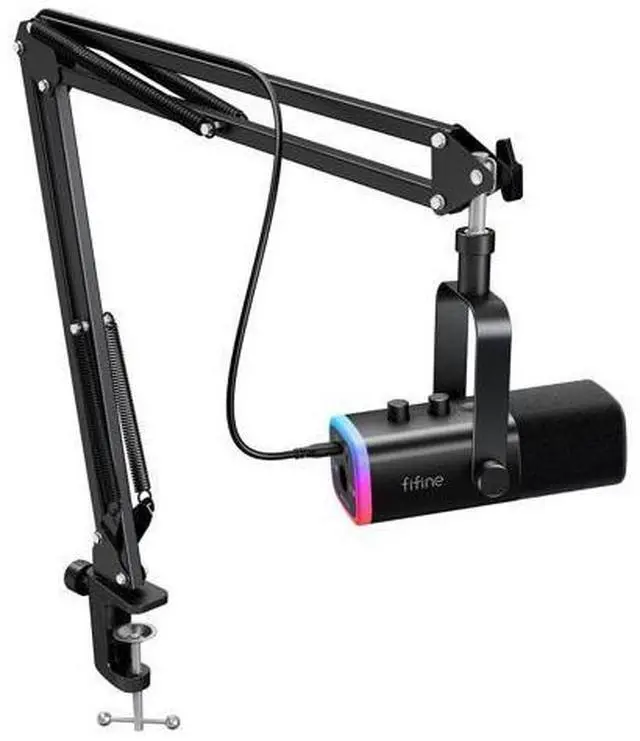 Main image of Deuninker XLR/USB Gaming Microphone Set, Dynamic PC Mic for Streaming Podcasting, Computer RGB Mic Kit with Boom Arm Stand, Mute Button, Headphones Jack, for Recording Vocal Voice-Over-AmpliGame AM8T