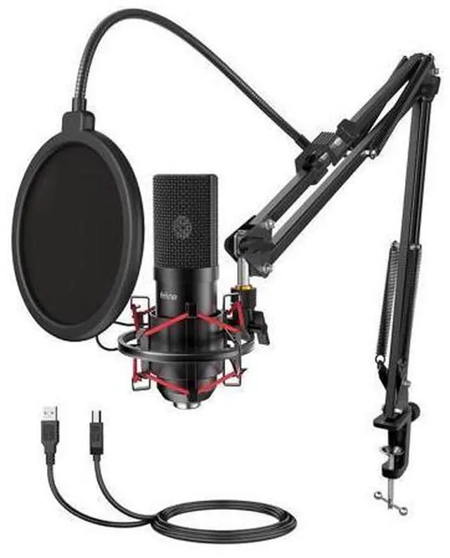 Main image of Deuninker USB Microphone Set with Flexible Boom Arm Stand Pop Filter, Plug and Play with PC Desktop Laptop Computer, Streaming Podcast Instrument Mic Kit for Home Studio (T732)