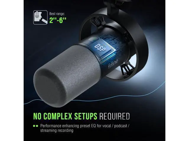 Alt view image 5 of 7 - Deuninker Studio Dynamic Microphone with Adjustable Desktop Mic Stand Kit, XLR/USB Microphone with Tap-to-Mute, Volume Controls, Metal Build, Table Mic Stand for Recording, Podcast, Streaming-K688+BS1