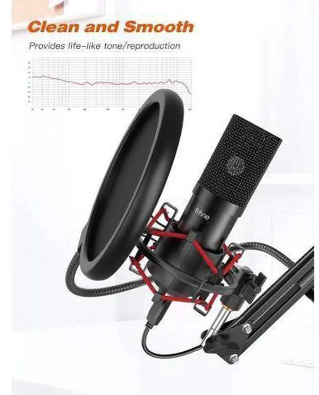 Alt view image 2 of 6 - Deuninker USB Microphone Set with Flexible Boom Arm Stand Pop Filter, Plug and Play with PC Desktop Laptop Computer, Streaming Podcast Instrument Mic Kit for Home Studio (T732)