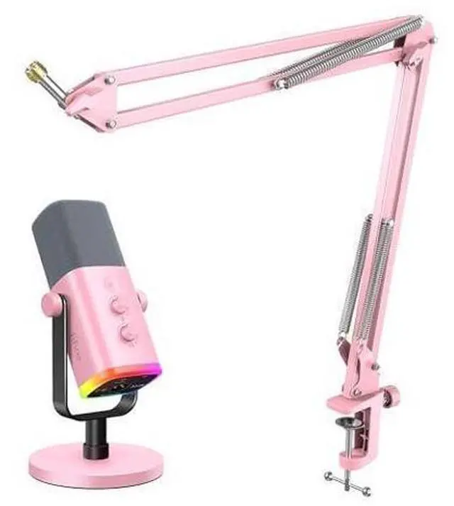 Main image of Deuninker XLR/USB Gaming Microphone with Boom Arm, Streaming Dynamic Microphone with RGB, Gain Knob, Headphone Jack, Adjustable Metal Mic Arm Stand for Recording, Podcast-AM8P+CS1P