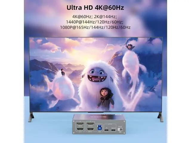 Alt view image 5 of 7 - Ennovor KVM Switch 2 Monitors 2 Computers USB C HDMI, Dual Monitor USB 3.0 USB Typc C KVM Switcher Supports 4K@60Hz for 2 Computers Share Keyboard, Mouse and Monitor