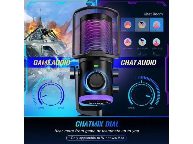 Alt view image 3 of 7 - Deuninker USB Streaming Microphone Kit for Gaming, Condenser Mic with RGB, Noise Cancellation, Game/Chat Dial-Plug & Play for PC Twitch/YouTube/Podcast, Includes Boom Arm & Pop Filter-AmpliGame AM6T