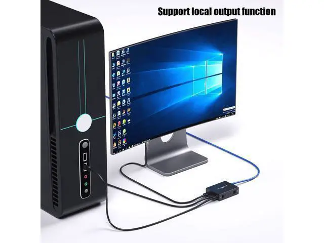 Alt view image 4 of 7 - Ennovor HDMI KVM USB Extender Transmit 1080p HD Video Over Cat5e/6 Ethernet Cable 50m (164ft) for Mouse and Keyboard Control Remote Signals