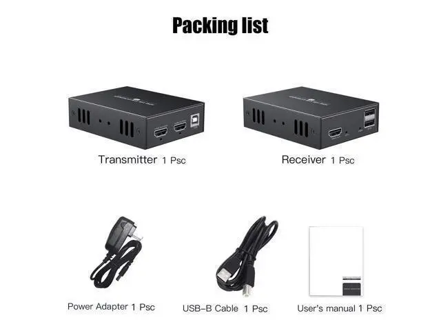 Alt view image 7 of 7 - Ennovor HDMI KVM USB Extender Transmit 1080p HD Video Over Cat5e/6 Ethernet Cable 50m (164ft) for Mouse and Keyboard Control Remote Signals