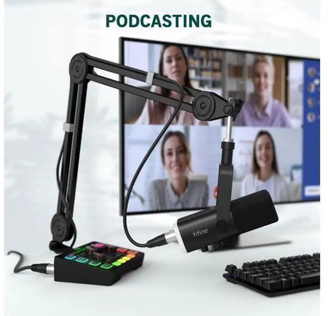 Alt view image 6 of 7 - Deuninker Gaming Microphone and XLR Cable Kit, Computer Mic for Vocal Podcast Recording, Microphone Audio Cable with Balanced 3 PIN, XLR Male to Female Cord (AM8TW+L9)