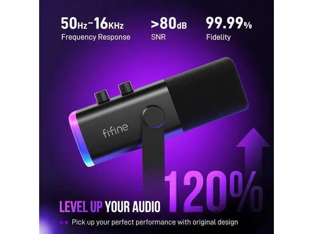 Alt view image 4 of 7 - Deuninker XLR/USB Dynamic Microphone Kit with Studio Monitor Headphones, Gaming Microphone for PC Bundle with Over-Ear Wired Headphones, Mic Boom Arm for Streaming, Podcast, Vocal Recording (AM8T+H8)