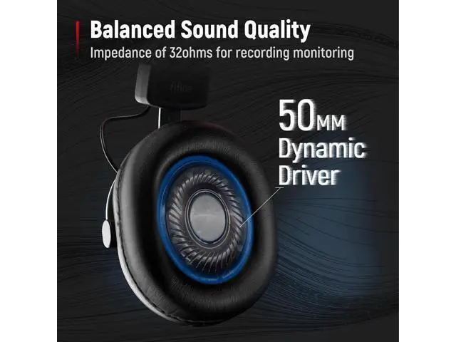 Alt view image 7 of 7 - Deuninker XLR/USB Dynamic Microphone Kit with Studio Monitor Headphones, Gaming Microphone for PC Bundle with Over-Ear Wired Headphones, Mic Boom Arm for Streaming, Podcast, Vocal Recording (AM8T+H8)