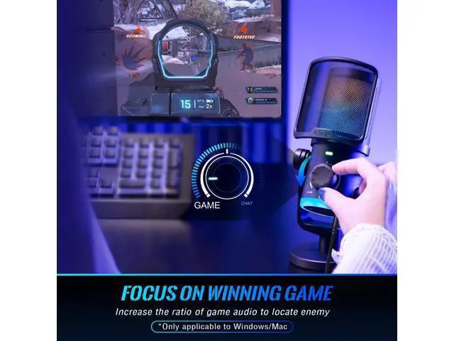 Alt view image 3 of 7 - Deuninker Gaming Microphone with Pop Filter Set, USB Streaming Mic for Podcast with Noise Cancellation, Mute Tap, Bundle with Pop Screen with Metal Mesh,Windscreen for PS4/PS5 Discord YouTube (AM6+U1)