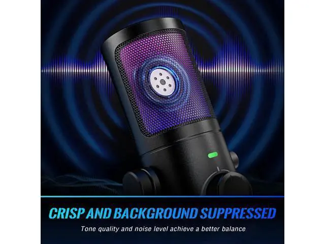 Alt view image 5 of 7 - Deuninker Gaming Microphone with Pop Filter Set, USB Streaming Mic for Podcast with Noise Cancellation, Mute Tap, Bundle with Pop Screen with Metal Mesh,Windscreen for PS4/PS5 Discord YouTube (AM6+U1)