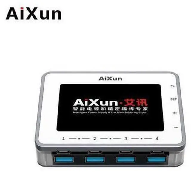 Alt view image 3 of 6 - Aixun PF26 Multi-Channel Smart Fast Charging Station, 8-Port USB Repair Test Power Hub with Real-Time Voltage Display for Phone Diagnostics