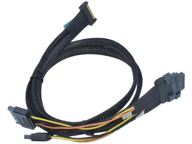 Alt view image 3 of 5 - PCIe 5.0 MCIO x8 to 2 EDSFF E1 E3 Cable for E1.S E1.L E3.S E3.L SSD with 15P Power