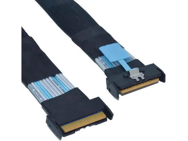 Alt view image 4 of 5 - PCIe 5.0 MCIO x8 to 2 EDSFF E1 E3 Cable for E1.S E1.L E3.S E3.L SSD with 15P Power