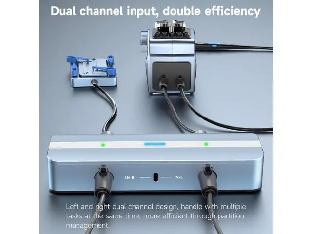 Alt view image 6 of 6 - AIXUN EB01 Docking Station Dual Channel Input 6-in-2 HUB Ports for Aixun Peripherals Expansion for iPhone Repair Docking