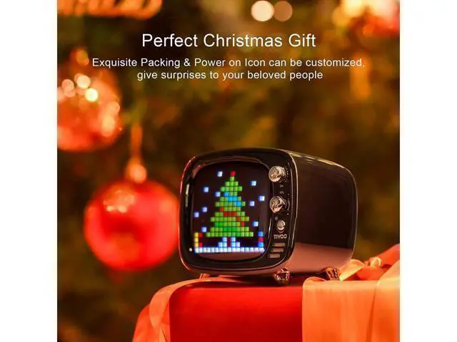 Alt view image 2 of 5 - Divoom Tivoo Retro Bluetooth Speaker - Pixel Art DIY Box, RGB Programmable 16X16 LED, Support Android & iOS; TF/SD Card & Aux 3.9X3X3.2 Inches
