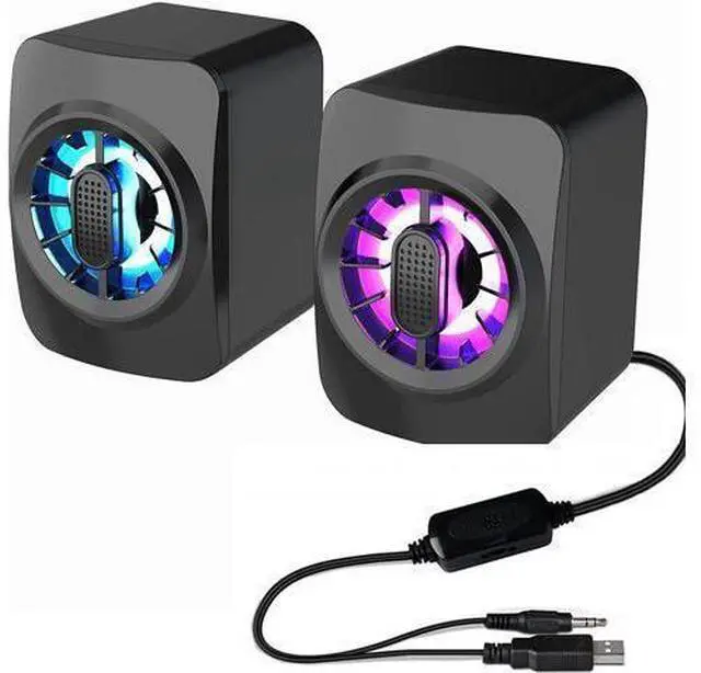 Main image of LED Light Mini Computer Speakers,6W PC Powered Speakers USB Speaker Monitor Speakers for Desktop Computer/PC/Laptop Gaming Speaker