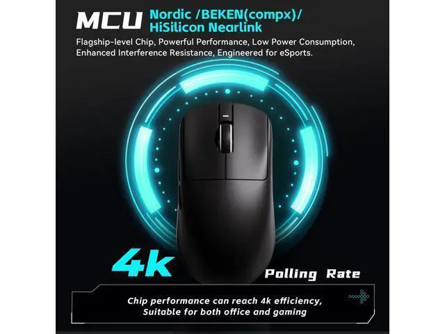 Alt view image 3 of 7 - ATK VXE Dragonfly R1 Wireless Gaming Mouse, 45g, PAW3395, 26000 DPI, Tri-Mode 2.4G/Bluetooth/Wired, 4000Hz Polling Rate (R1 Pro, Black)
