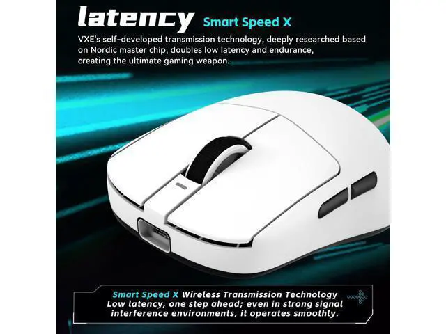 Alt view image 4 of 7 - ATK VXE Dragonfly R1 Wireless Gaming Mouse, 45g, PAW3395, 26000 DPI, Tri-Mode 2.4G/Bluetooth/Wired, 4000Hz Polling Rate (R1 Pro, Black)