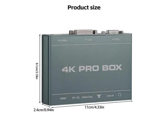Alt view image 7 of 7 - 4K DVI Video Capture Card,Audio Video HDMI Game Capture,DVI VGA to USB3.0 Full HD Device,1080P@60Hz Loopout,Compatible with Windows,Linux,Android and MAC System