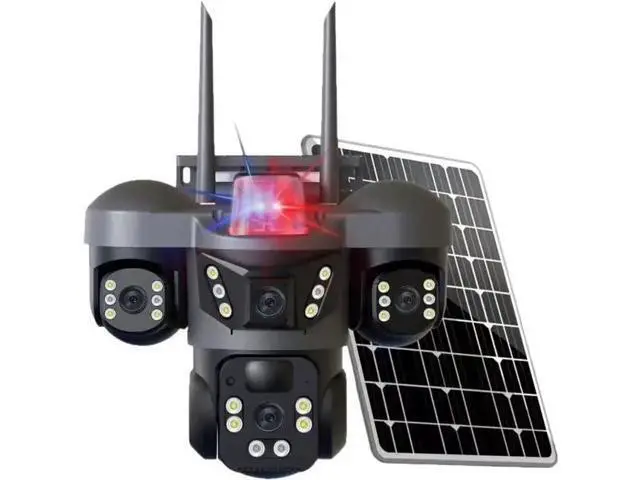 Alt view image 6 of 7 - V380 Triple-Lens 4G Solar Security Camera 12MP Ultra HD, Smart Night Vision, Two-Way Audio, Outdoor, Solar Powered