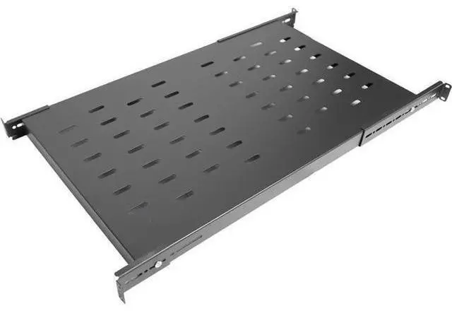 Main image of Adjustable 1U Server Rack Shelf 20-38 Inch Depth, Vented Design for 4 Post Computer Racks and Cabinets, 80kg Heavy Duty Load Capacity