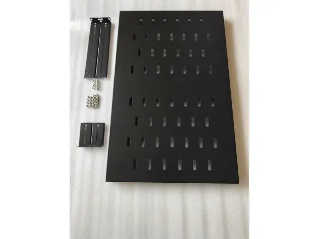 Alt view image 5 of 7 - Adjustable 1U Server Rack Shelf 20-38 Inch Depth, Vented Design for 4 Post Computer Racks and Cabinets, 80kg Heavy Duty Load Capacity