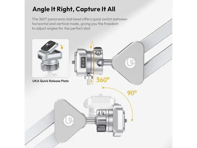 Alt view image 2 of 7 - Deuninker TH04 Overhead Camera Mount with Magic Arm and 1/4" Ball Head, with New Version F38 Quick Release Plate