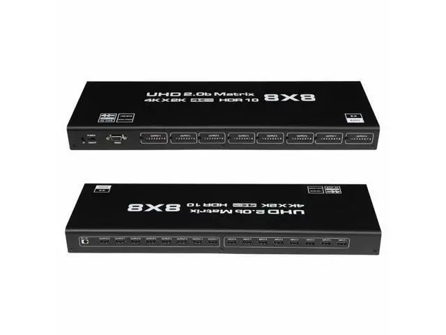 Alt view image 3 of 7 - 8x8 HDMI 2.0 Matrix Switch - 4K@60Hz 8 in 8 Out Professional Matrix, HDCP 2.2 Compliant, RS232/IR/Button Control, RGB 4:4:4, for Large Scale AV Distribution