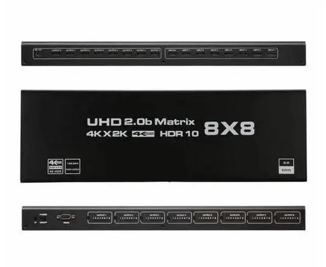 Alt view image 5 of 7 - 8x8 HDMI 2.0 Matrix Switch - 4K@60Hz 8 in 8 Out Professional Matrix, HDCP 2.2 Compliant, RS232/IR/Button Control, RGB 4:4:4, for Large Scale AV Distribution